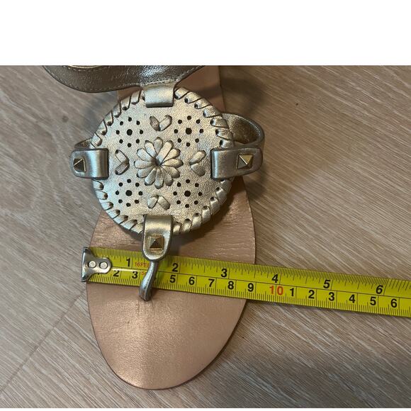 Jack Rodgers Gretchen Gold Block Heel Sandals Size 6.5 / 7 Boho Beach - Picture 8 of 8